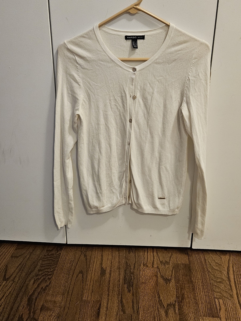 Mango Lightweight Cream Button-Up Cardigan (US size XS)